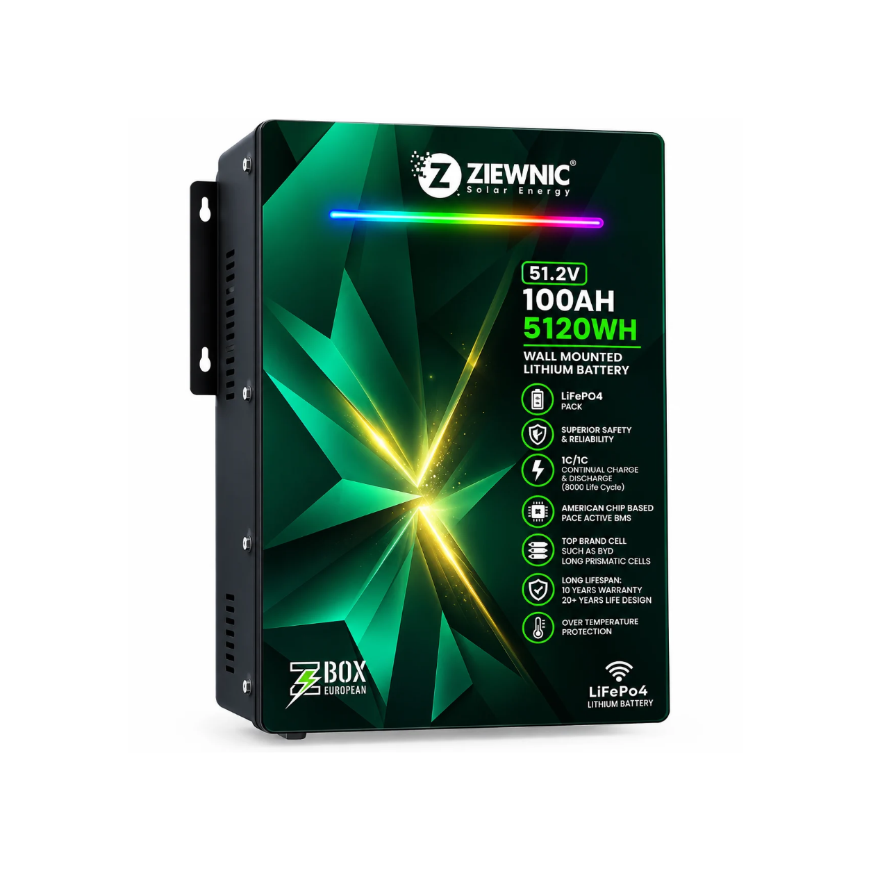51.2V 100Ah Wall Mounted Lithium Battery